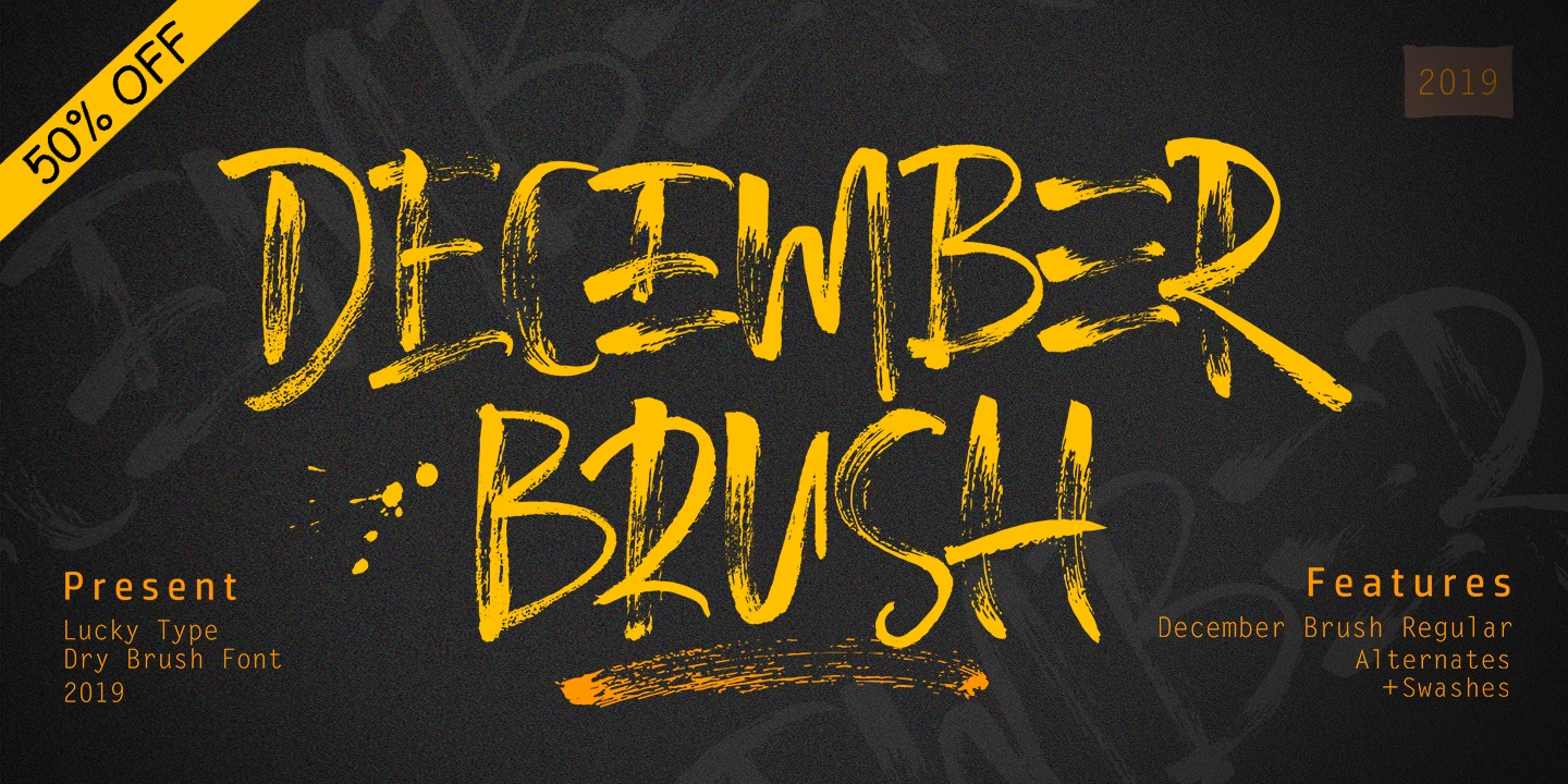 Beispiel einer December Brush Swash-Schriftart